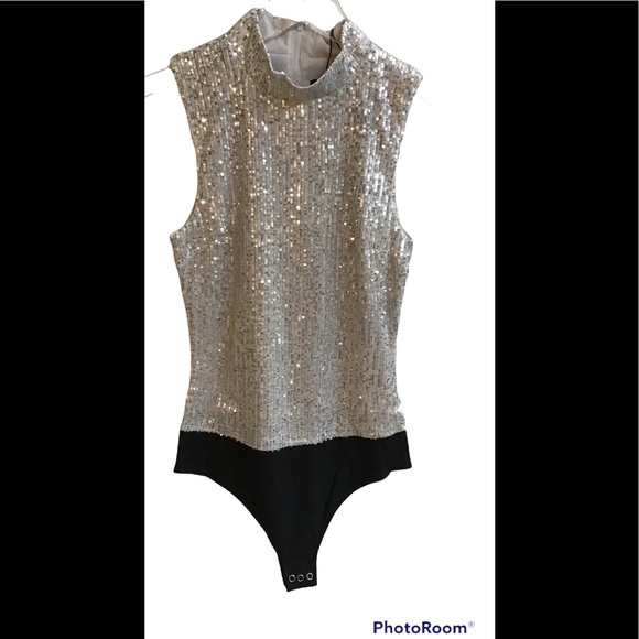 7 For All Mankind Sequins Bodysuit, NWT! - Picture 4 of 8